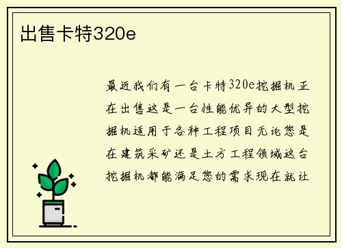 出售卡特320e